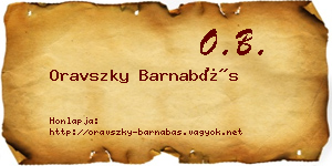 Oravszky Barnabás névjegykártya